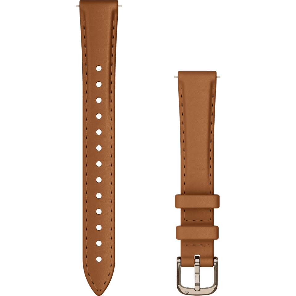 Garmin Lily® 2 14mm Tan Leather And Cream Gold Buckle Watch Strap
