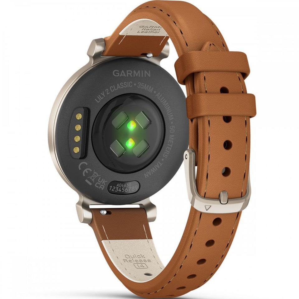 Garmin LILY® 2 CLASSIC Cream Gold & Tan Ladies Fitness Smartwatch