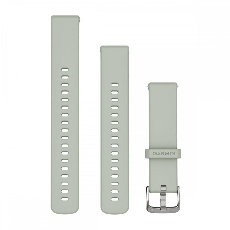 Garmin Quick Release 18mm Sage Green & Silver Hardware Strap