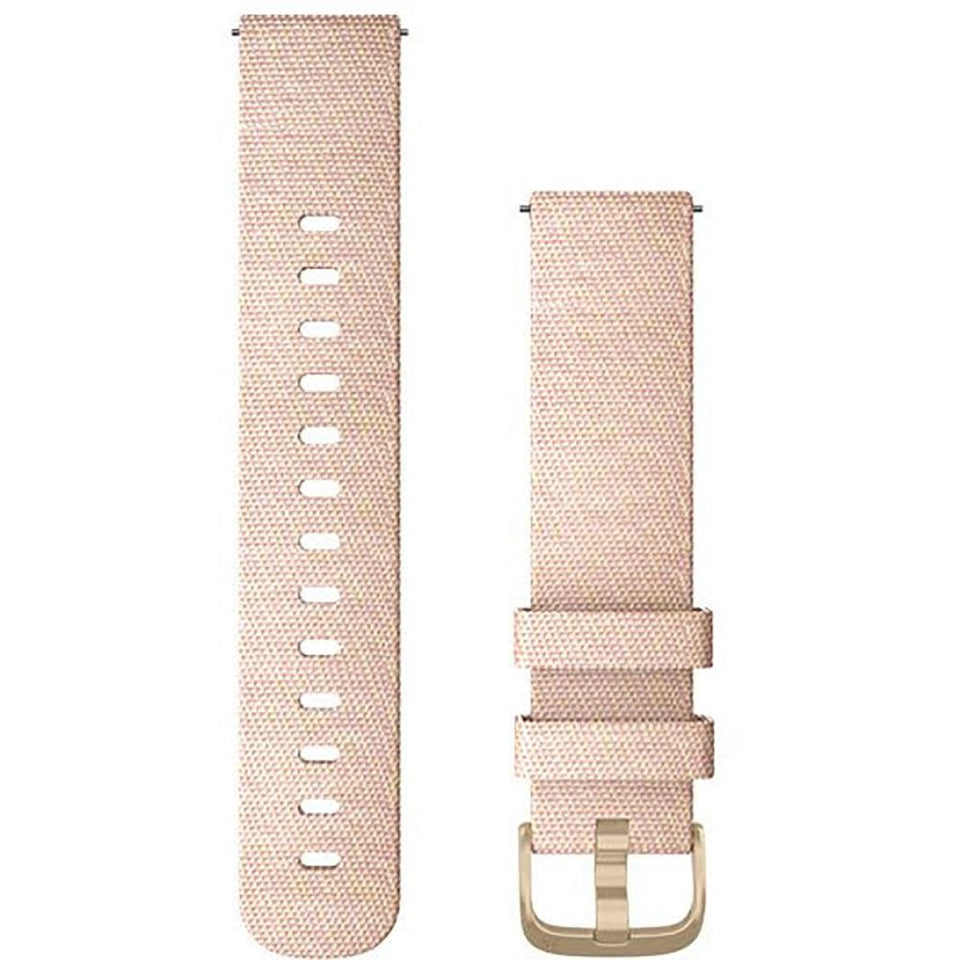 Garmin Quick Release 20mm Blush Pink Woven Nylon And Light Gold Buckle Watch Strap