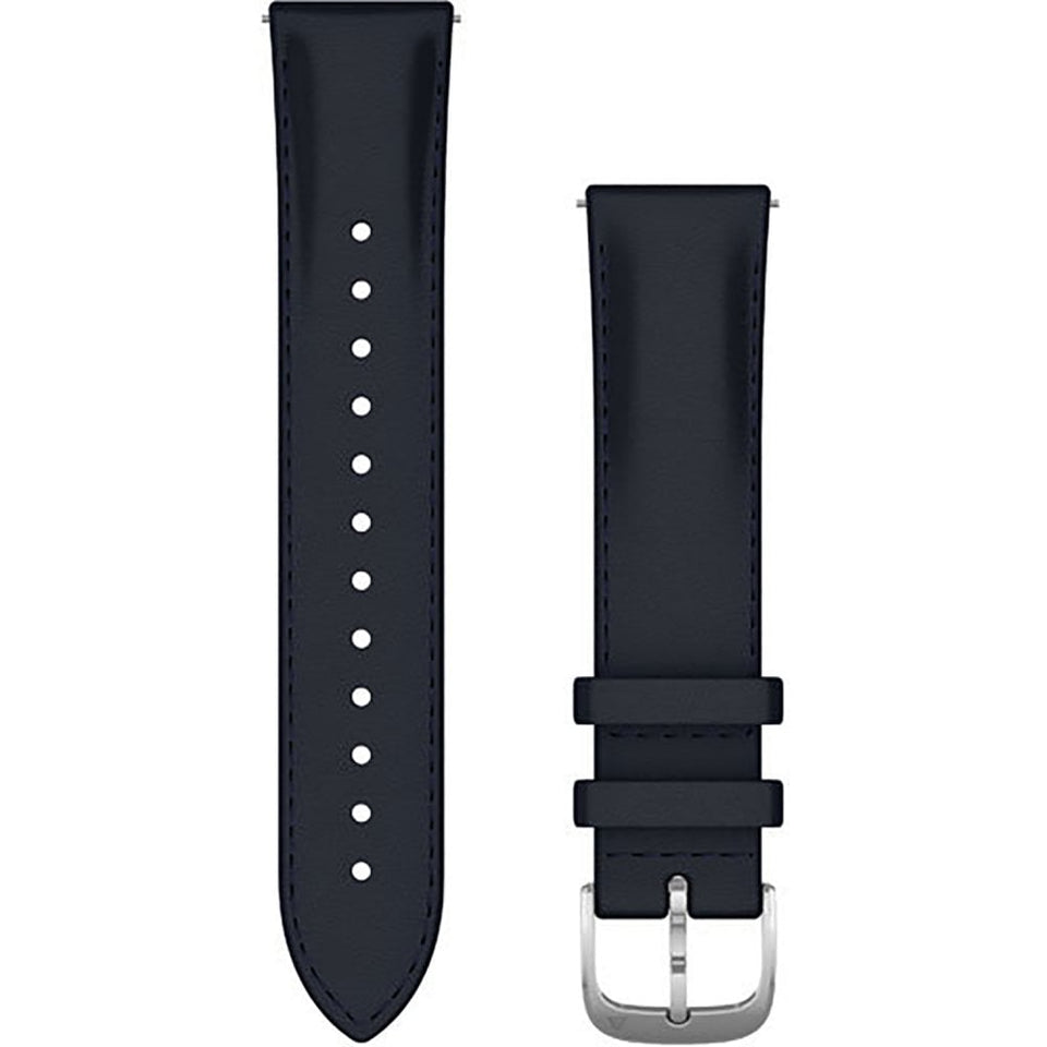 Garmin Quick Release 20mm Navy Italian Leather And Silver Buckle Watch Strap