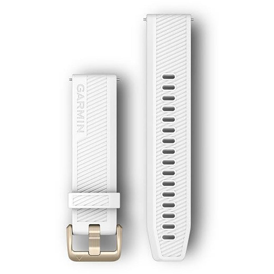 Garmin Quick Release 20mm White And Light Gold Buckle Watch Strap