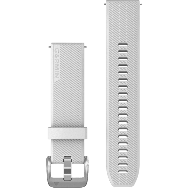 Garmin Quick Release 20mm White And Polished Silver Buckle Watch Strap