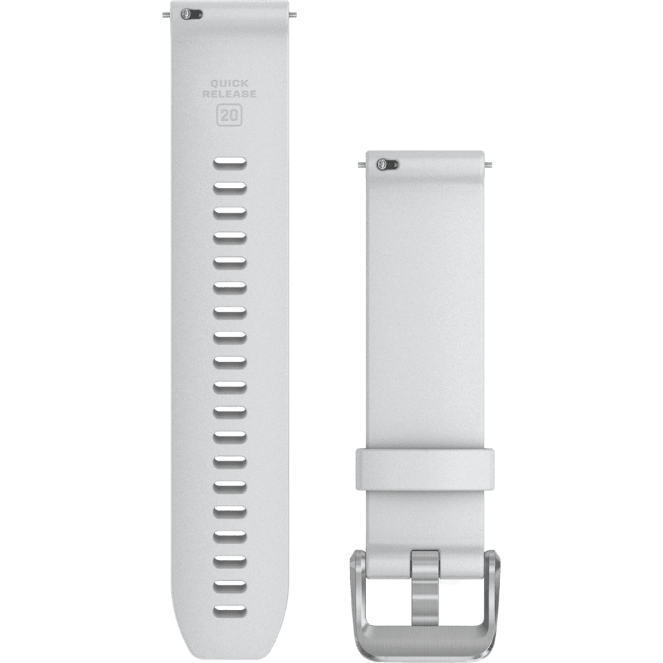 Garmin Quick Release 20mm White And Polished Silver Buckle Watch Strap