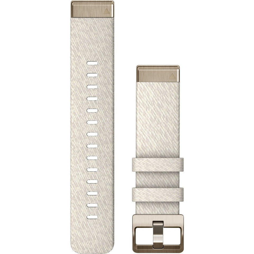 Garmin QuickFit® 20mm Cream Heathered Nylon with Cream Gold Hardware Watch Strap