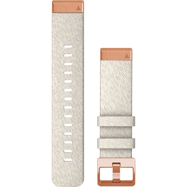 Garmin QuickFit® 20mm Cream Heathered Nylon with Rose Gold Hardware Watch Strap