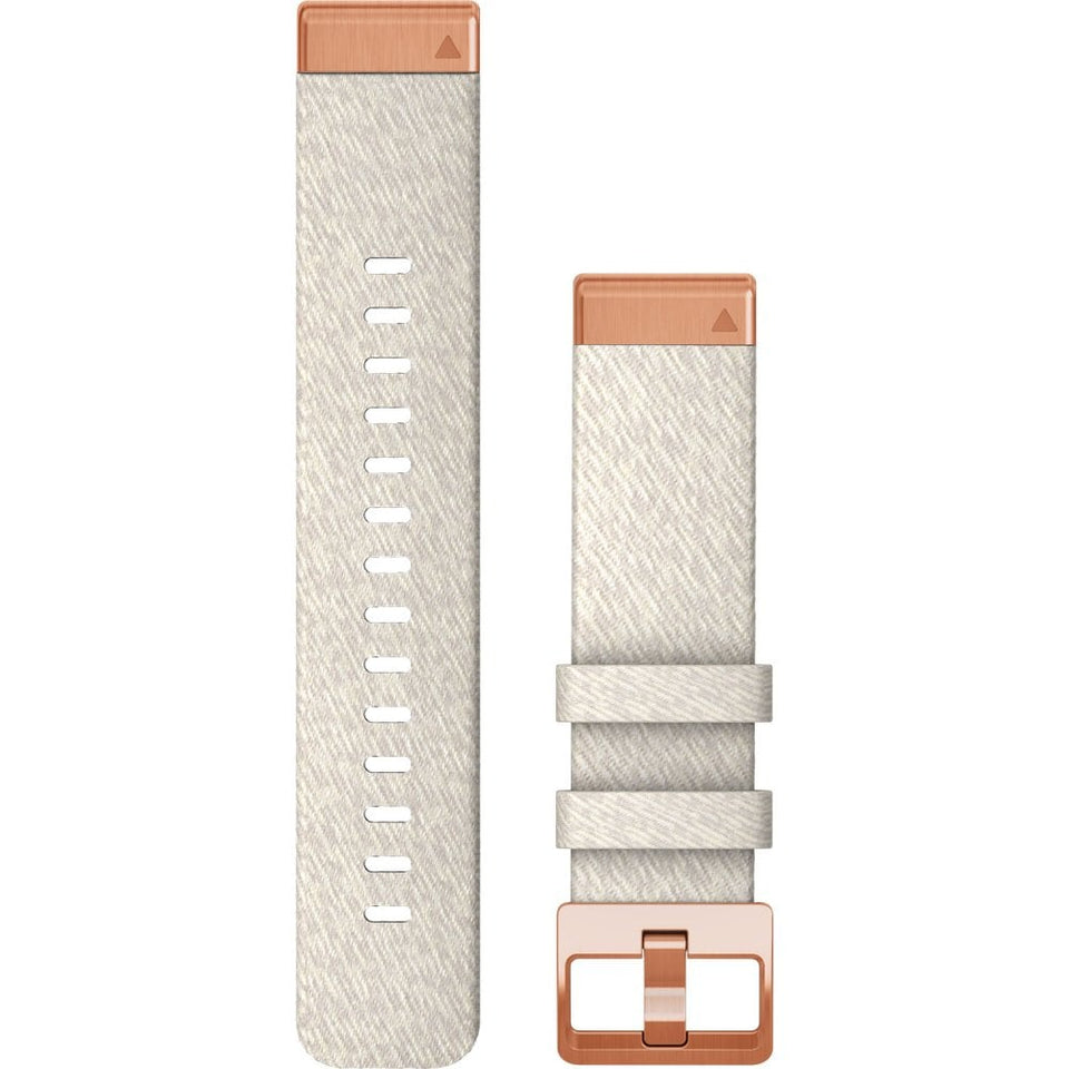 Garmin QuickFit® 20mm Cream Heathered Nylon with Rose Gold Hardware Watch Strap