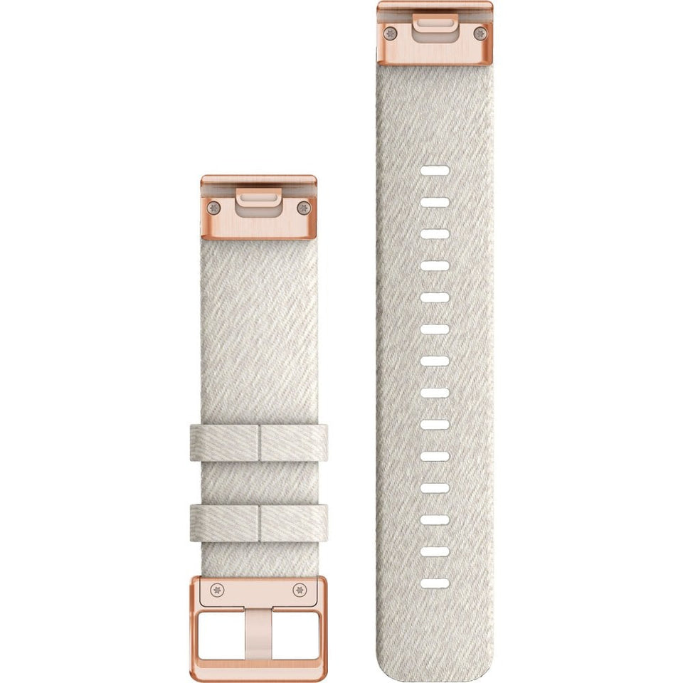 Garmin QuickFit® 20mm Cream Heathered Nylon with Rose Gold Hardware Watch Strap