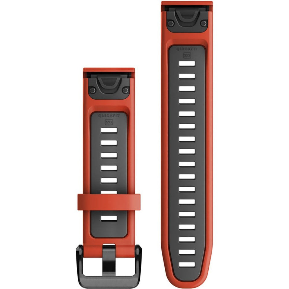 Garmin QuickFit® 20mm Flame Red/Graphite Silicone Watch Strap
