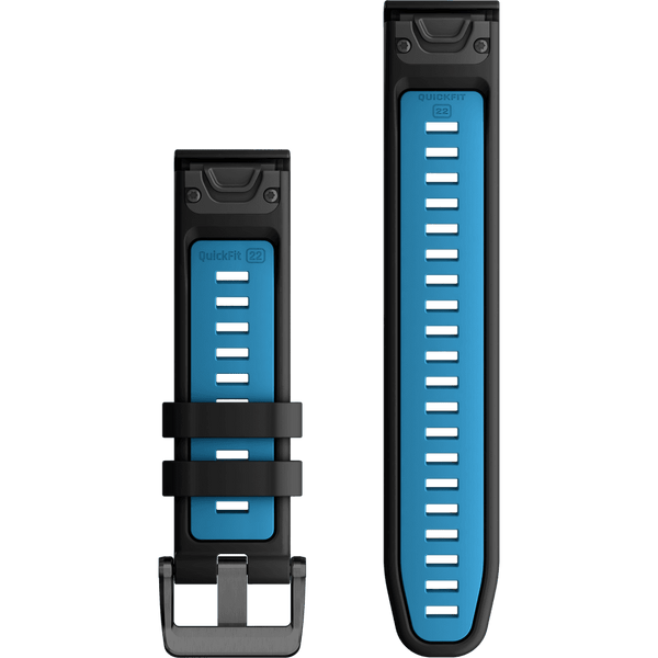 Garmin Quickfit 22mm Black/Cirrus Blue Silicone Watch Strap