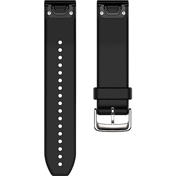 Garmin Quickfit® 22mm Black/Silver Silicone Watch Strap