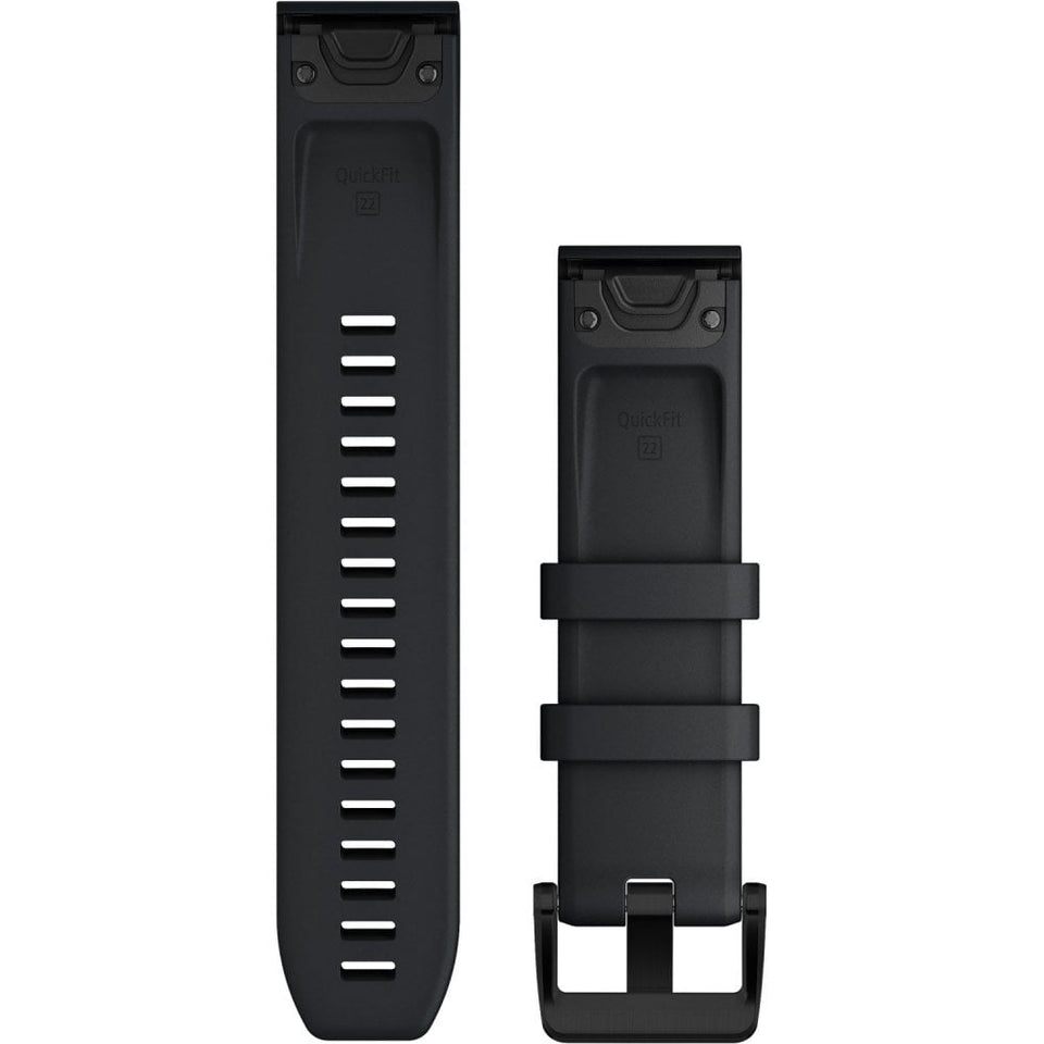 Garmin Quickfit® 22mm Black Stainless Steel Hardware Watch Strap