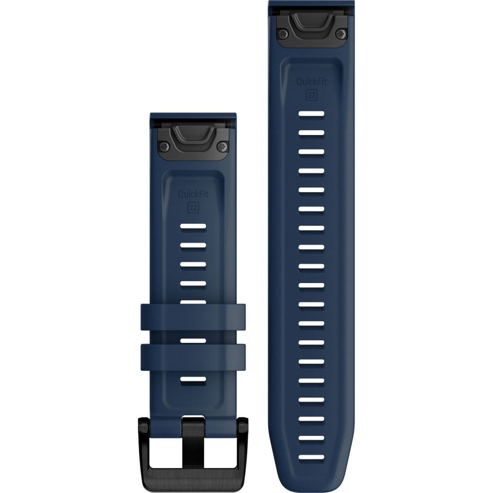 Garmin Quickfit® 22mm Captain Blue/Black Stainless Steel Hardware Watch Strap