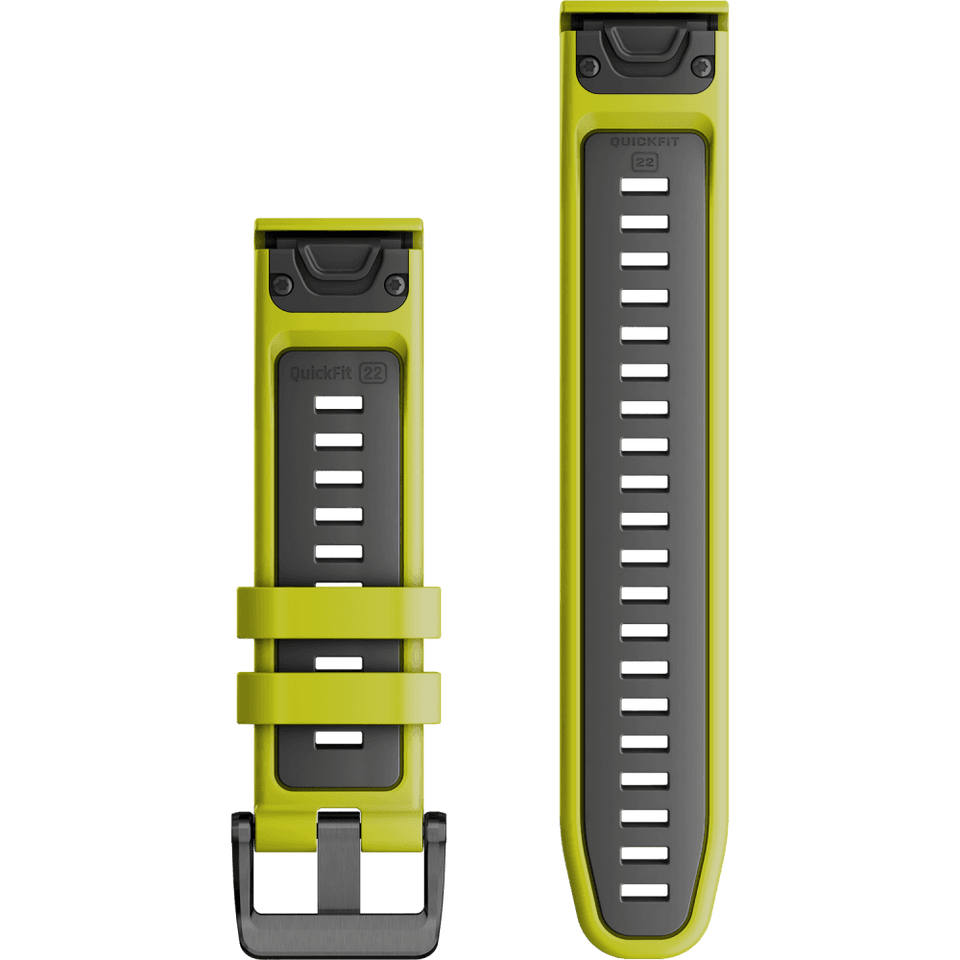 Garmin Quickfit 22mm Electric Lime/Graphite Silicone Watch Strap