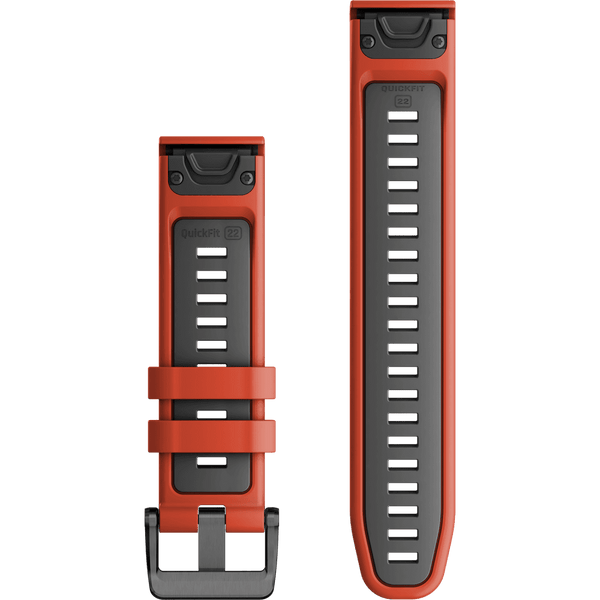 Garmin Quickfit 22mm Flame Red/Graphite Silicone Watch Strap