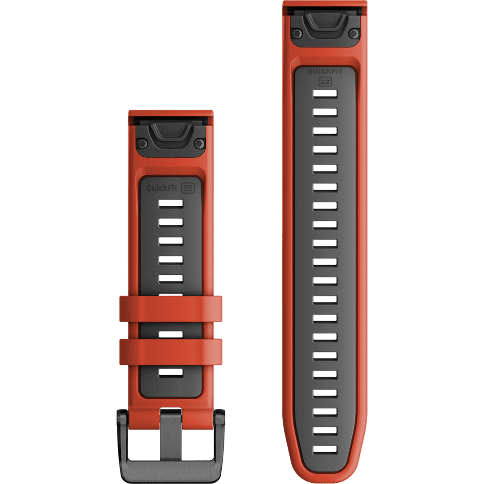 Garmin Quickfit 22mm Flame Red/Graphite Silicone Watch Strap