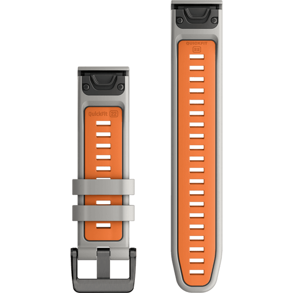 Garmin Quickfit 22mm Fog Grey/Ember Orange Silicone Watch Strap