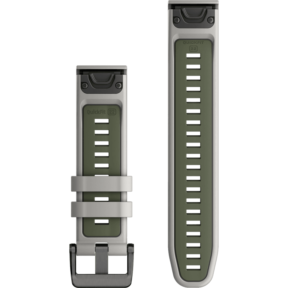 Garmin Quickfit 22mm Fog Grey/Moss Silicone Watch Strap