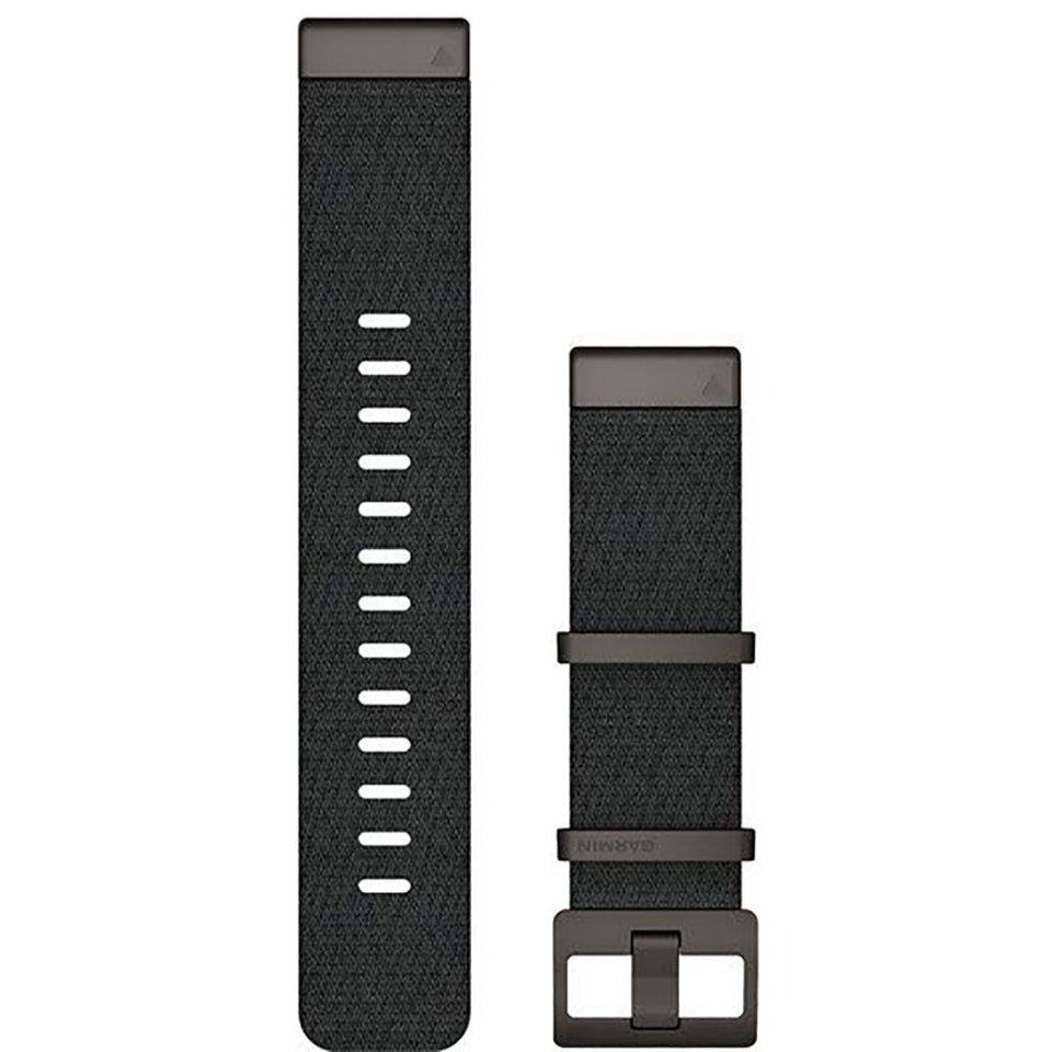 Garmin Quickfit® 22mm Jacquard-Weave Nylon Strap Heathered Black Watch Strap