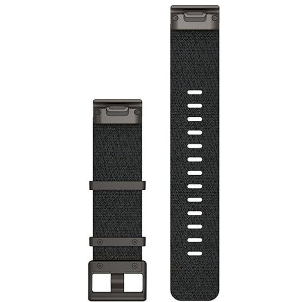 Garmin Quickfit® 22mm Jacquard-Weave Nylon Strap Heathered Black Watch Strap