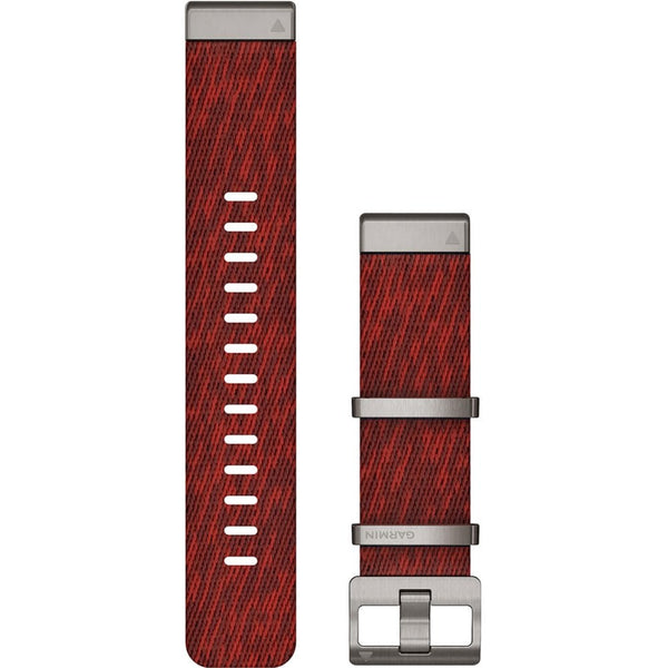 Garmin Quickfit® 22mm Jacquard-Weave Nylon Strap Red Watch Strap