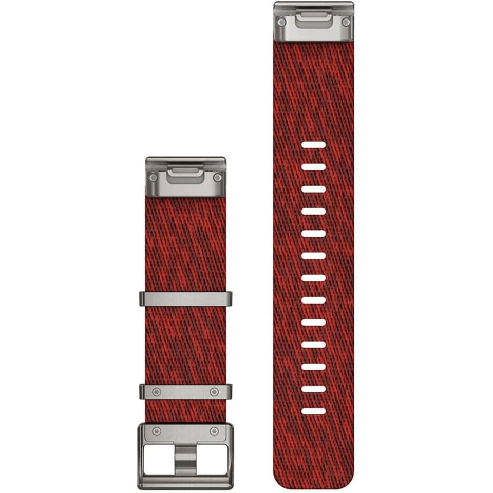 Garmin Quickfit® 22mm Jacquard-Weave Nylon Strap Red Watch Strap