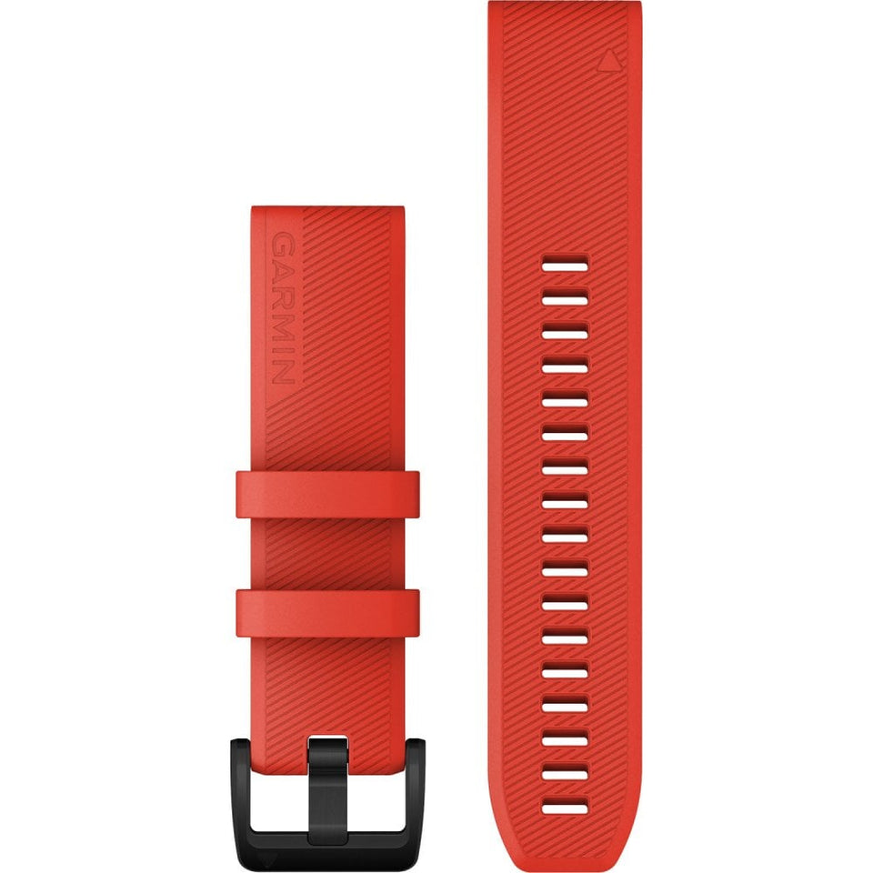 Garmin Quickfit® 22mm Laser Red Black Stainless Steel Hardware Watch Strap