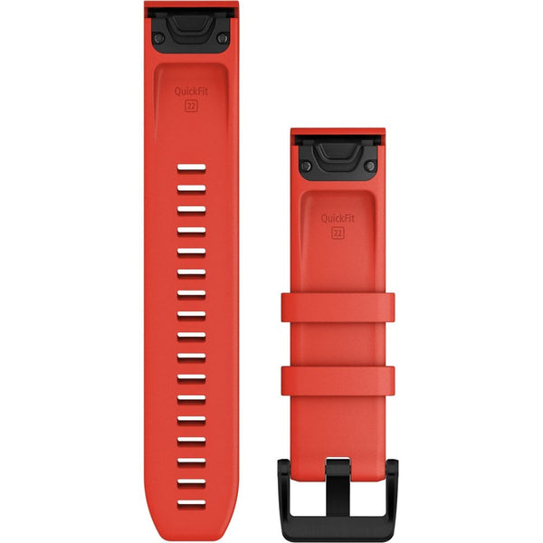 Garmin Quickfit® 22mm Laser Red Black Stainless Steel Hardware Watch Strap