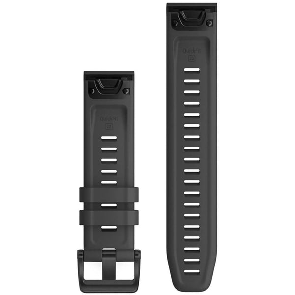 Garmin Quickfit® 22mm Slate Grey Silicone Black Hardware Watch Strap