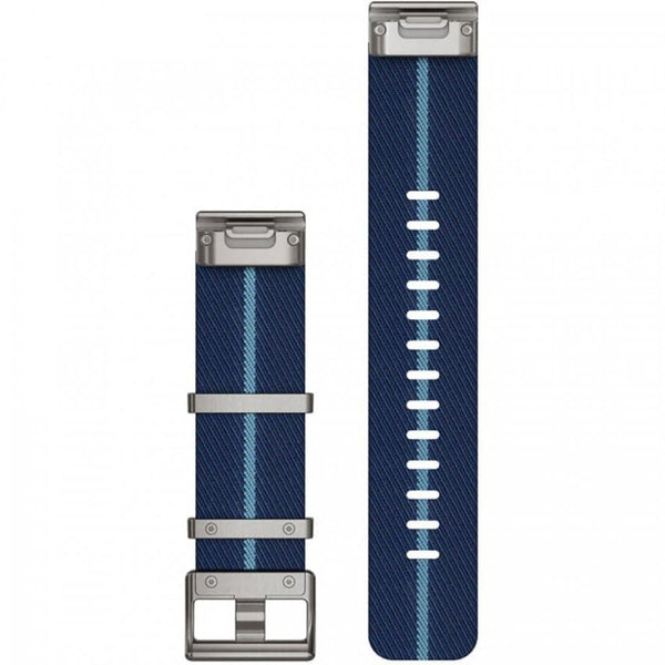 Garmin Quickfit® 22mm Striped Jacquar-Weave Nylon Strap Indigo Watch Strap