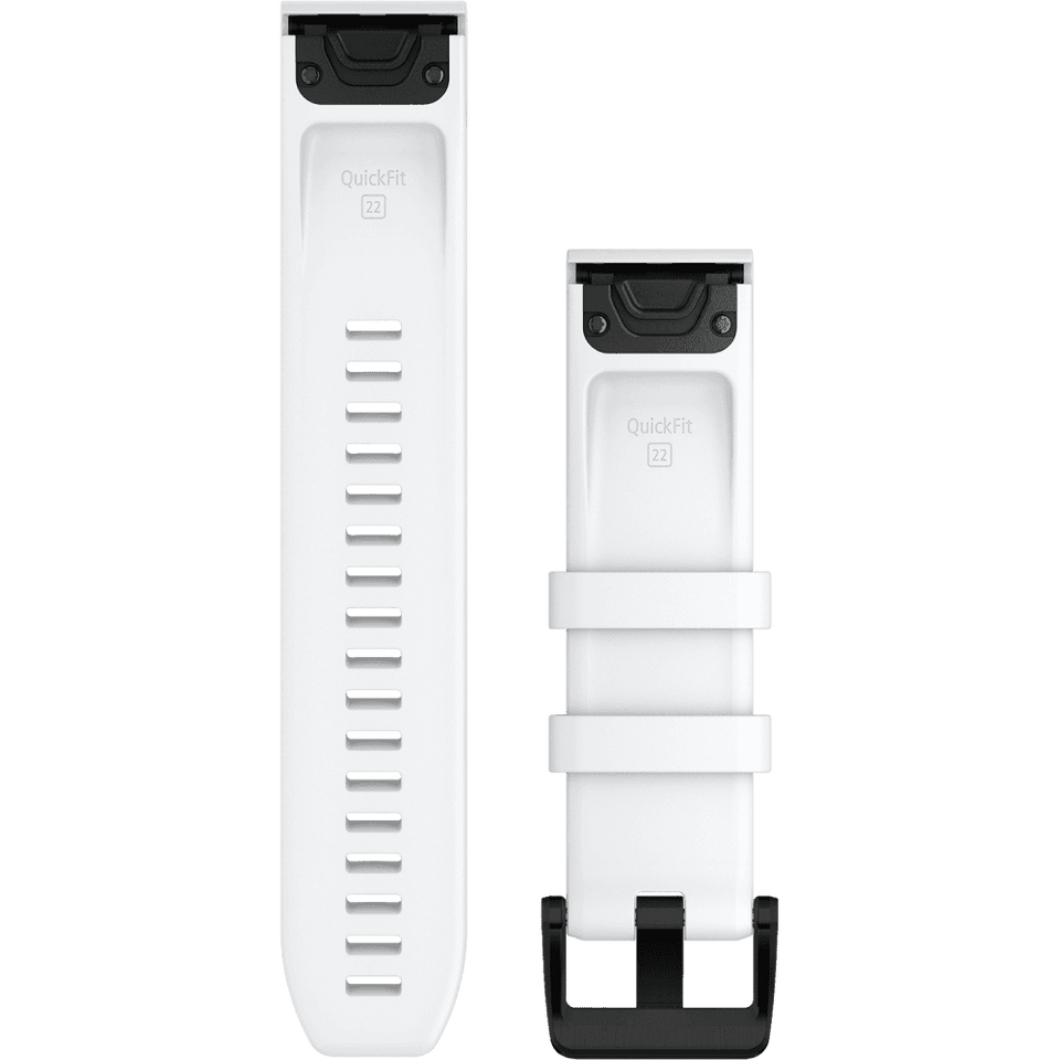 Garmin Quickfit® 22mm White Black Stainless Steel Hardware Watch Strap
