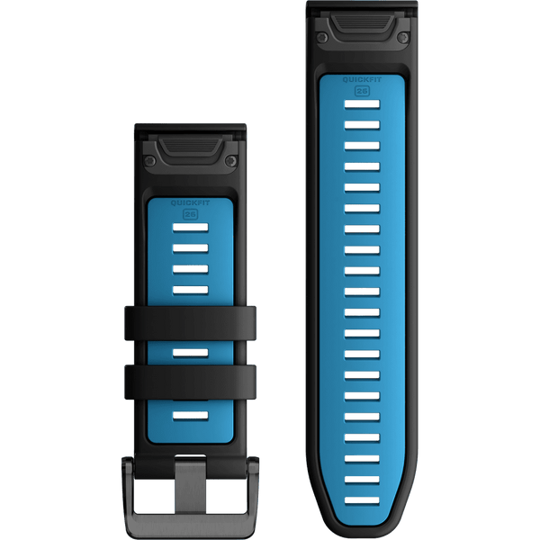 Garmin Quickfit® 26mm Black/Cirrus Blue Silicone Watch Strap