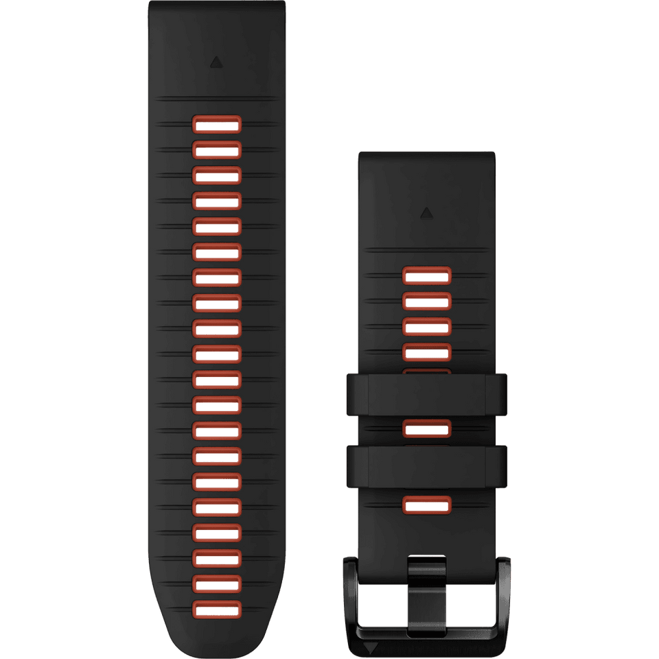Garmin Quickfit® 26mm Black/Flame Red Silicone Watch Strap