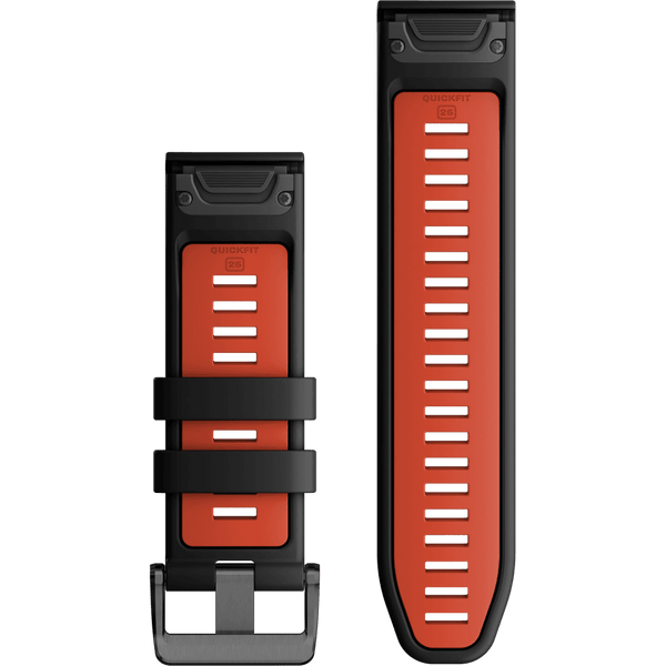 Garmin Quickfit® 26mm Black/Flame Red Silicone Watch Strap