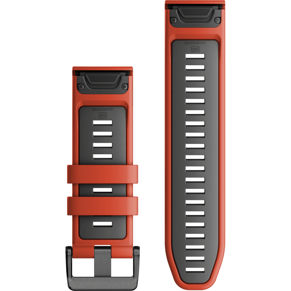 Garmin Quickfit® 26mm Flame Red/Graphite Silicone Watch Strap