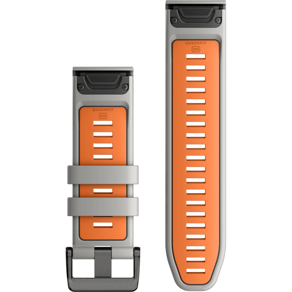 Garmin Quickfit® 26mm Fog Grey/Ember Orange Silicone Watch Strap