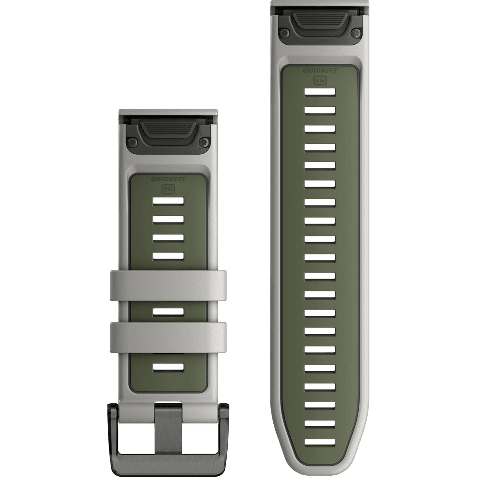 Garmin Quickfit® 26mm Fog Grey/Moss Silicone Watch Strap