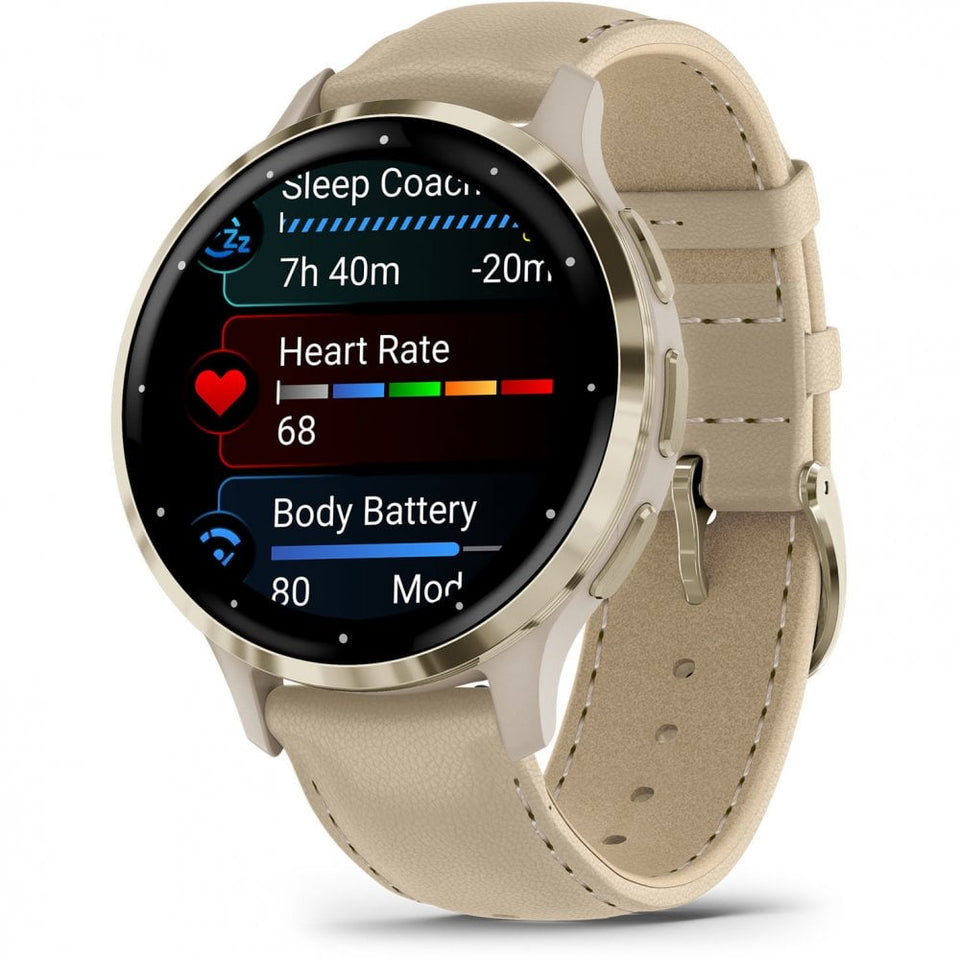 Garmin Venu® 3S French Grey Leather 41mm Smartwatch