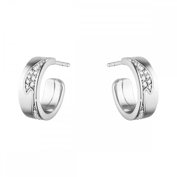 Georg Jensen 18ct Gold Diamond Small Fusion Ear Hoops