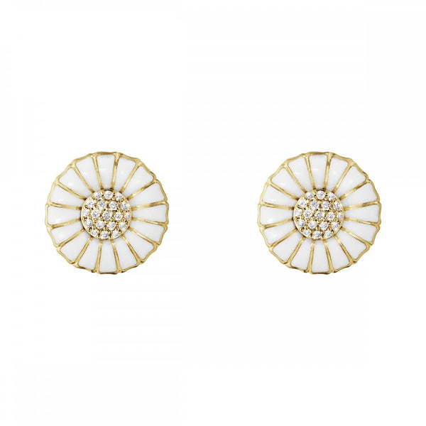 Georg Jensen 18ct Gold Plated Diamond Daisy Earring Studs