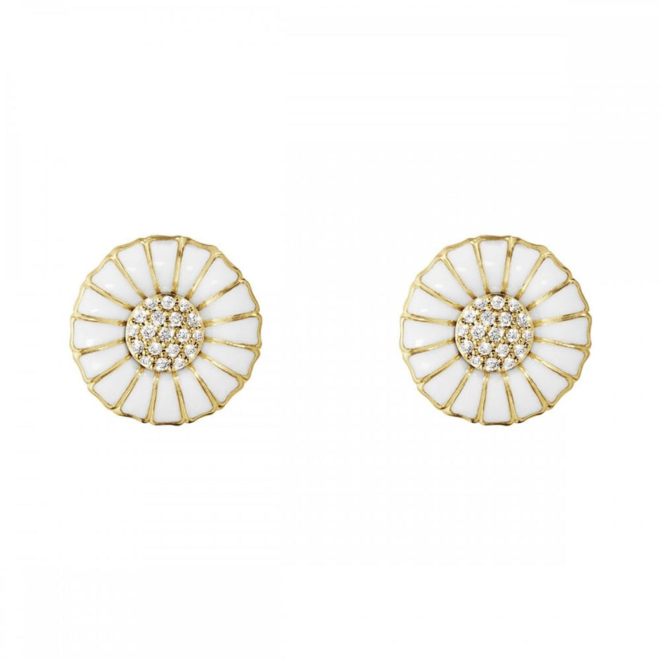 Georg Jensen 18ct Gold Plated Diamond Daisy Earring Studs
