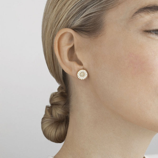 Georg Jensen 18ct Gold Plated Diamond Daisy Earring Studs