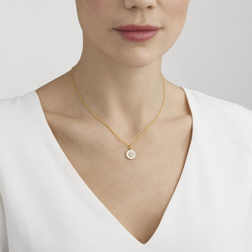Georg Jensen 18ct Gold Plated Diamond Daisy Necklace