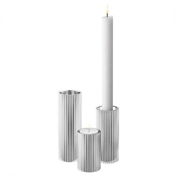 Georg Jensen BERNADOTTE Tealight/Taper Candle Holder Set - 3pcs