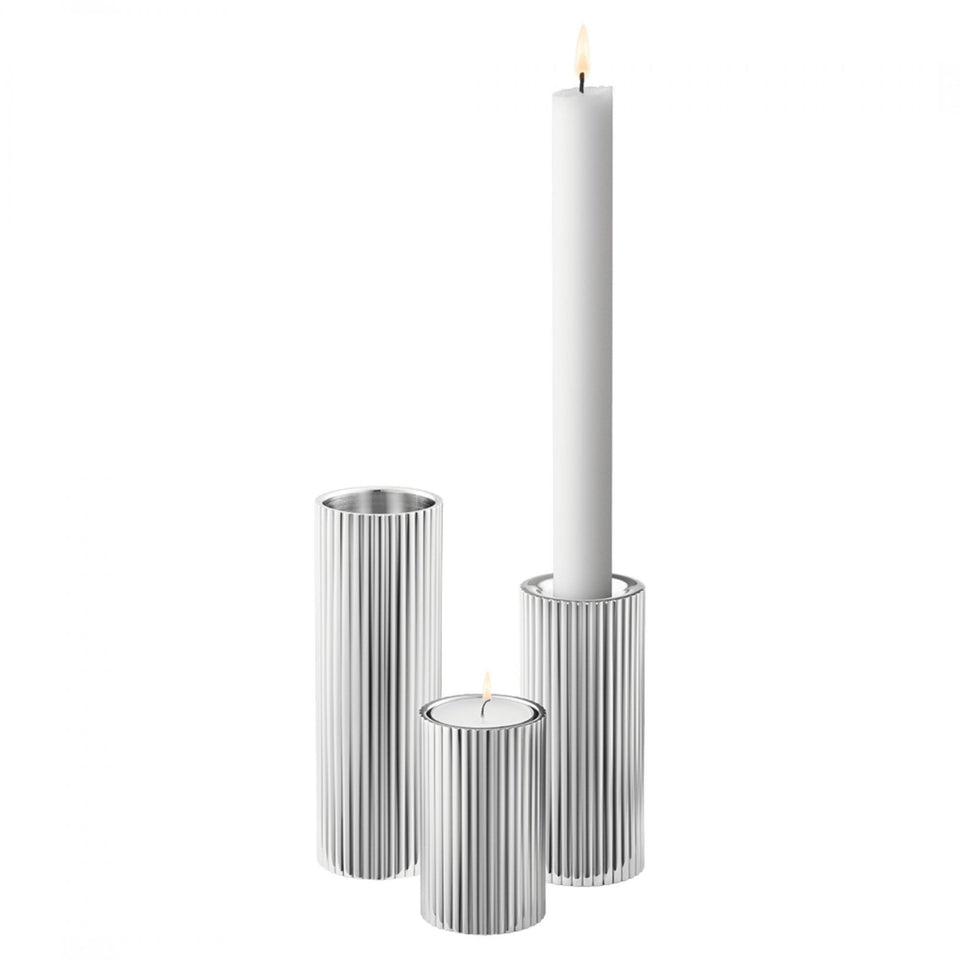 Georg Jensen BERNADOTTE Tealight/Taper Candle Holder Set - 3pcs