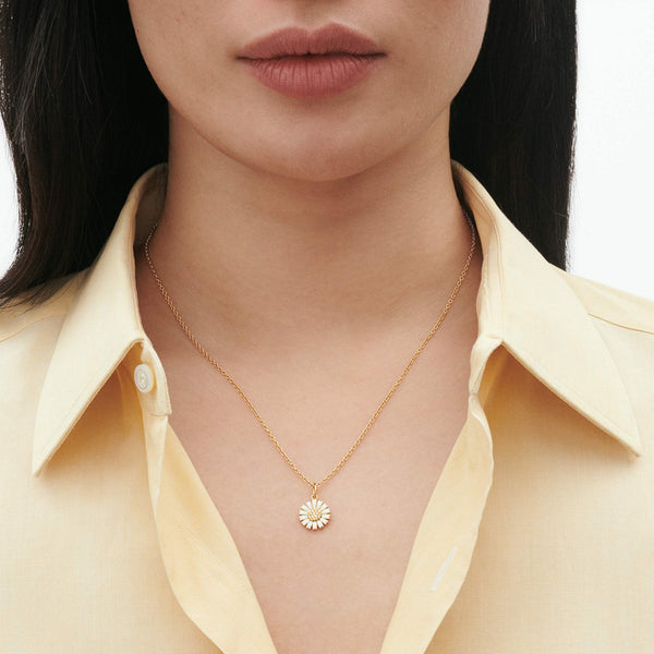 Georg Jensen Ladies 18ct Gold Plated Diamond Set Daisy Necklace