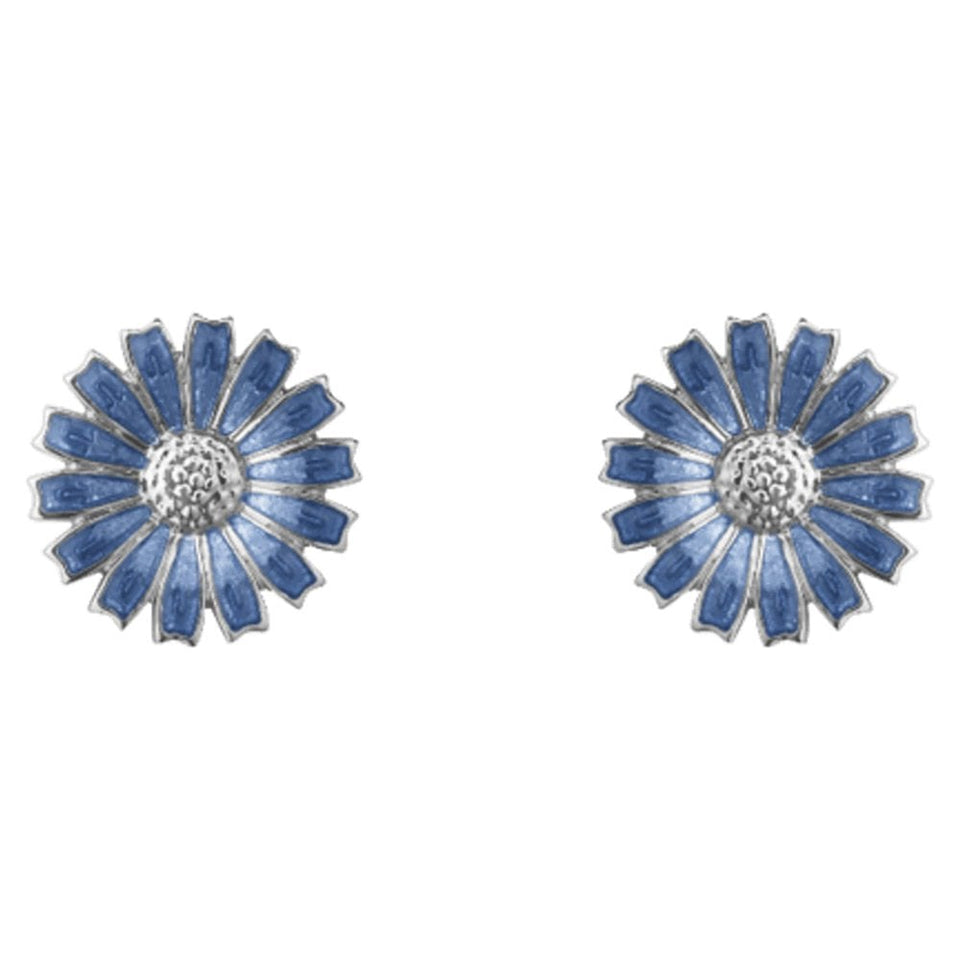 Georg Jensen Ladies Blue Enamel Daisy Earring Studs