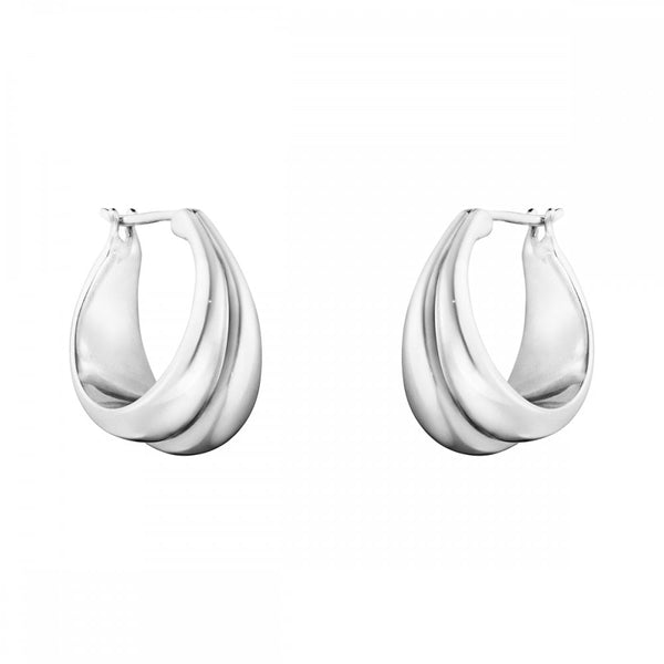 Georg Jensen Ladies Medium Silver Curve Earrings