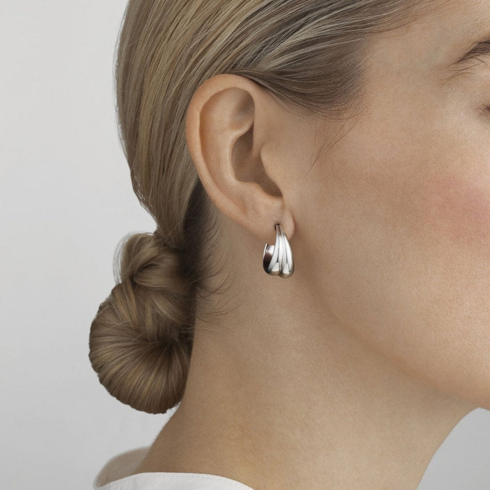 Georg Jensen Ladies Medium Silver Curve Earrings