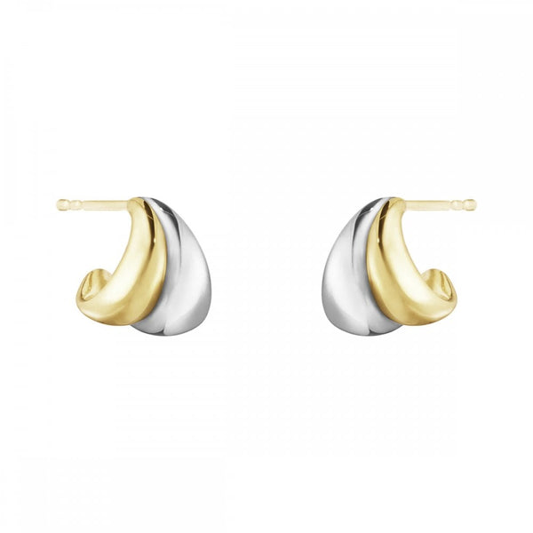 Georg Jensen Ladies Silver & 18ct Gold Curve Earrings